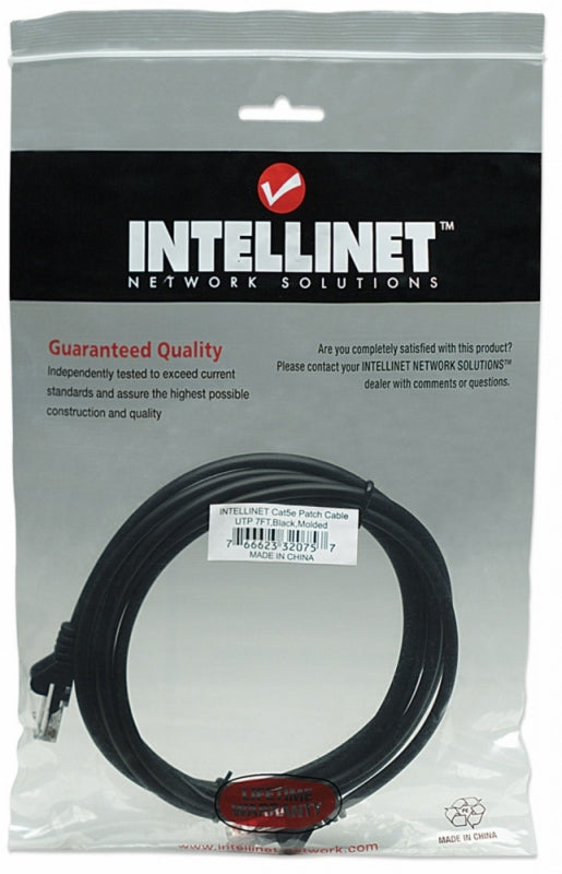 Intellinet Cable Patch Cat5e UTP RJ-45 Macho - RJ-45 Macho, 2 Metros, Negro