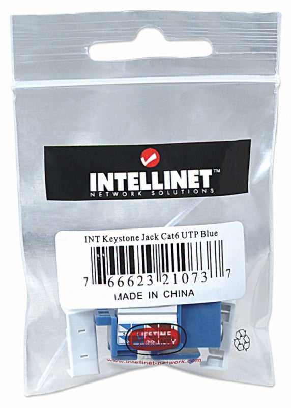 Intellinet Jack Categoría 6, RJ-45, Azul