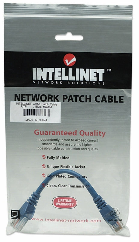 Intellinet Cable Patch Cat5e UTP RJ-45 Macho - RJ-45 Macho, 45cm, Azul