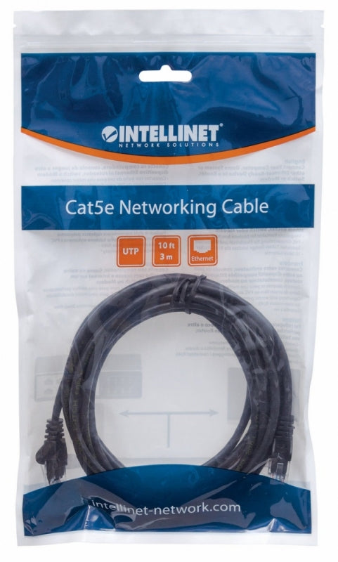 Intellinet Cable Patch Cat6 UTP 100% Cobre, RJ-45 Macho - RJ-45 Macho, 3 Metros, Negro