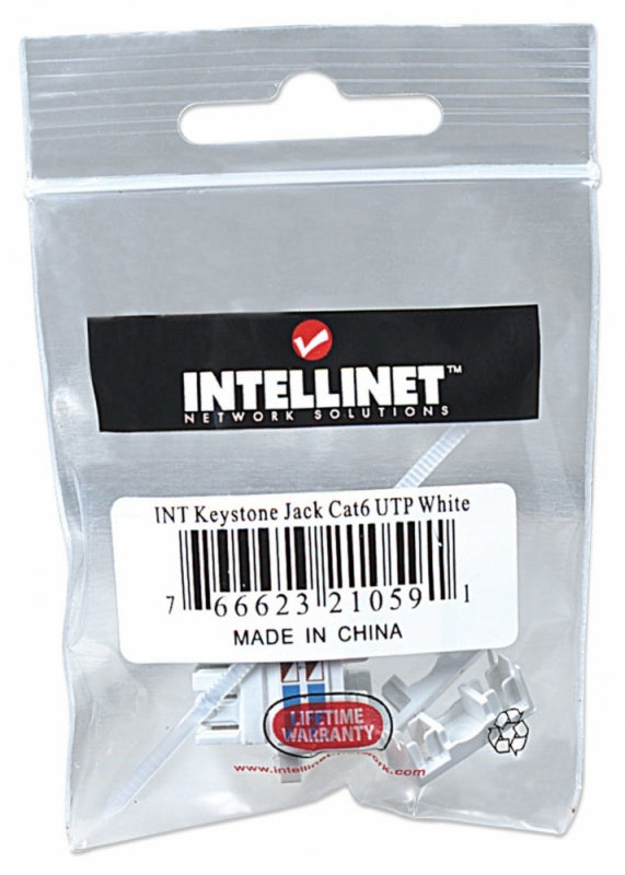Intellinet Jack Categoría 6, RJ-45, Blanco