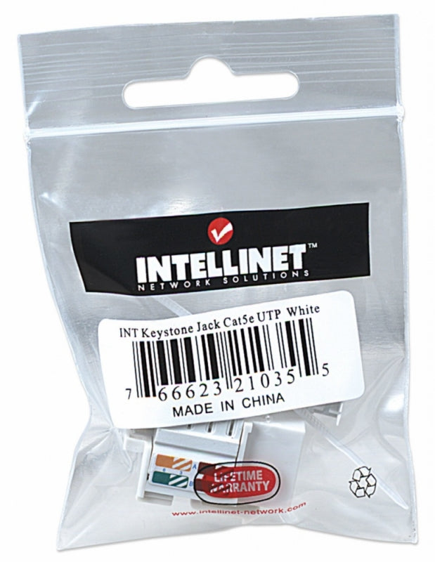 Intellinet Jack Categoría 5e, RJ-45, Blanco