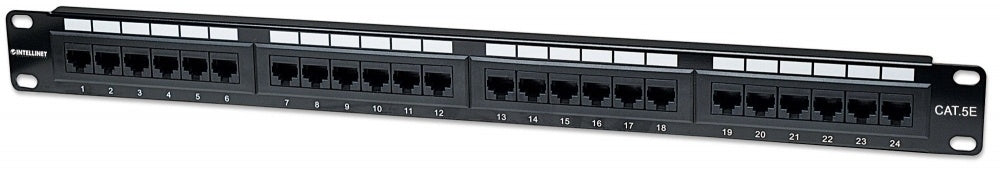 Intellinet PANEL PARCHEO CAT 5E, 24 PTOS 1 NIV. RACK - 24 x RJ-45 - 24 x RJ-11 - 1U Alto - 19