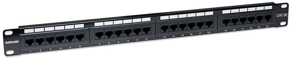 Intellinet PANEL PARCHEO CAT 5E, 24 PTOS 1 NIV. RACK - 24 x RJ-45 - 24 x RJ-11 - 1U Alto - 19