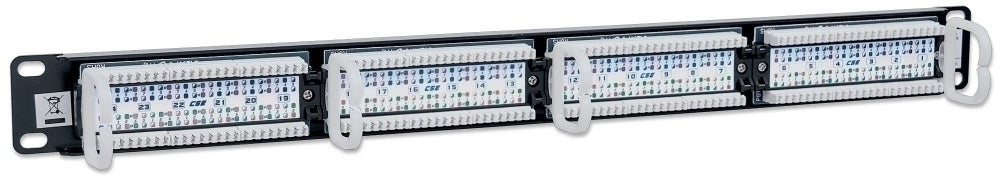 Intellinet PANEL PARCHEO CAT 5E, 24 PTOS 1 NIV. RACK - 24 x RJ-45 - 24 x RJ-11 - 1U Alto - 19