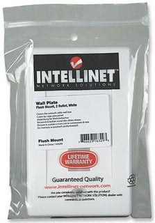 Intellinet Tapa para Caja (Faceplate) 163293, Montaje al Ras, 2 Salidas, Blanco