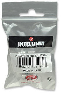 Intellinet 210843 Jack para Telefonía de Impacto, RJ11/12, Blanco