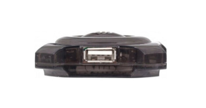 Manhattan Hub USB 1.1 de 4 Puertos, 12 Mbit/s, Negro/Transparente