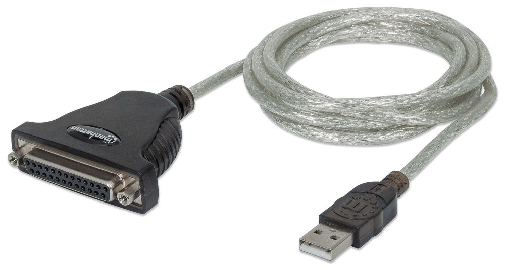 Manhattan Convertidor de USB a Paralelo para Impresora, USB A a DB25, 1.8 Metros
