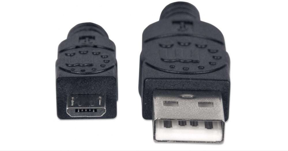 Manhattan Cable USB V2 A-Micro B, Bolsa PVC 1.8M Negro - Cable for Portátil - 480Mbit/s -