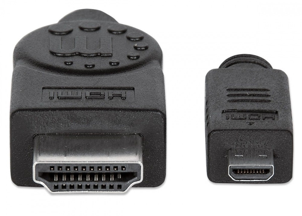 Manhattan Cable HDMI de Alta Velocidad con Canal Ethernet, HDMI Macho - micro HMDI, 4K, 30Hz, 2 Metros, Negro