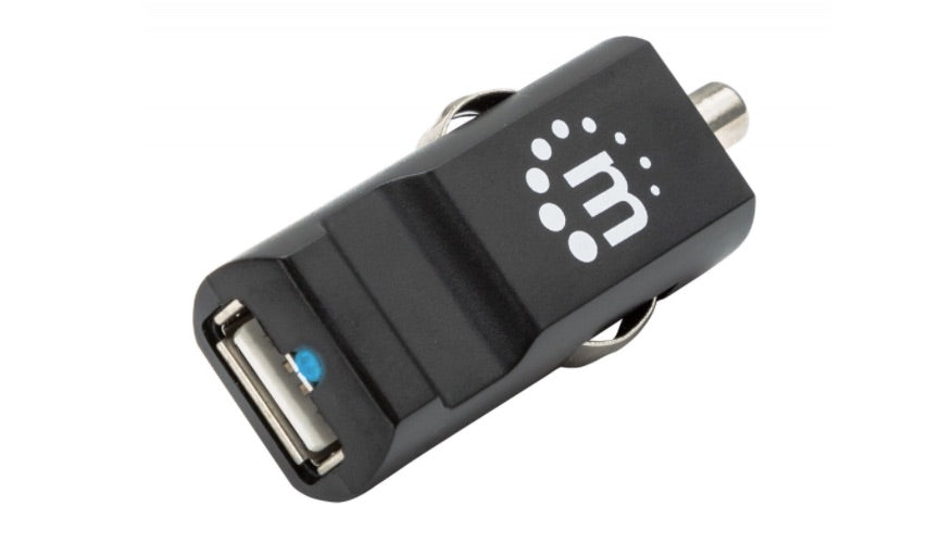 Manhattan Cargador USB PopCharge para Automóvil, USB 2.0, Negro