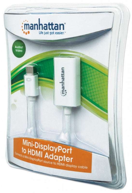 Manhattan Mini Adaptador HDMI Hembra - mini DisplayPort 1.2 Macho, 17cm, Blanco