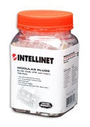 Intellinet Plug Modular RJ-45 Cat6 UTP Sólido, Bote con 100 Piezas Transparentes
