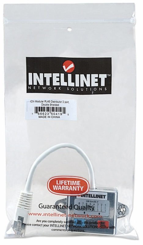 Intellinet Adaptador RJ-45 Macho - 2x RJ-45 Hembra, Plata