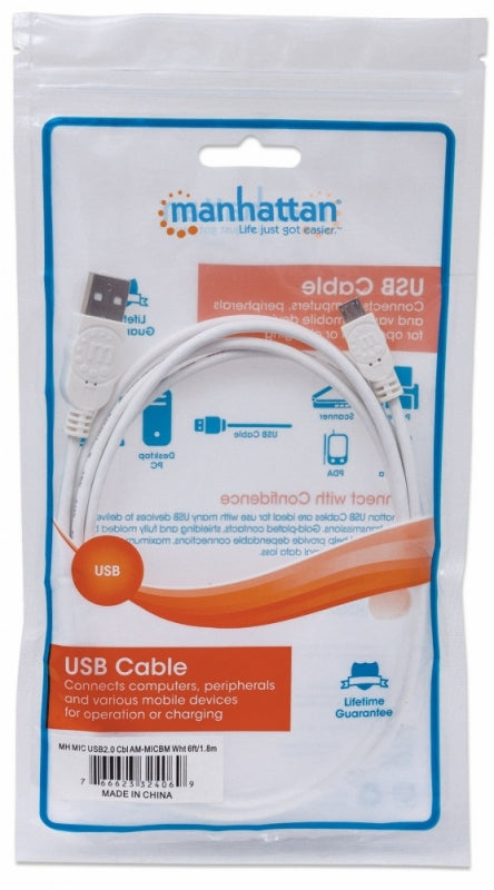 CABLE USB V2 A-MICRO B BOLSA