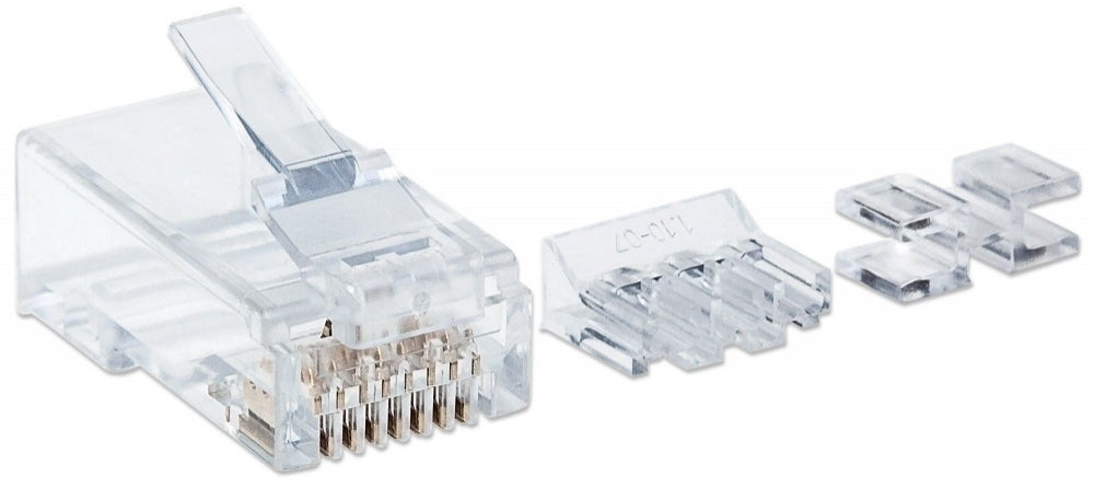 Intellinet Plug RJ-45 Cat6a UTP Sólido, Bote con 80 Piezas Transparentes
