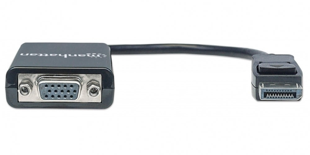 Manhattan Cable DisplayPort Macho - VGA (D-Sub) Hembra, 60Hz, 15cm, Negro