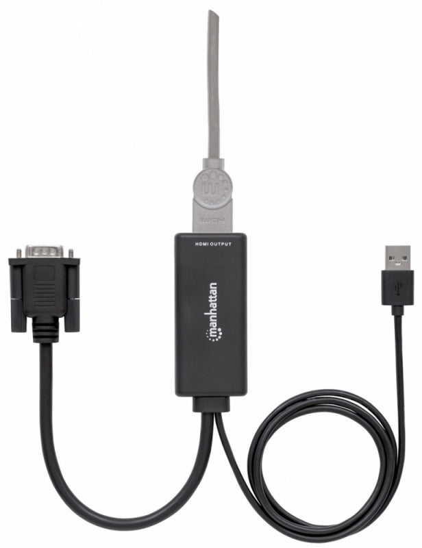 Manhattan Adaptador VGA (D-Sub)/USB - HDMI, 1920 x 1200 Pixeles, Negro