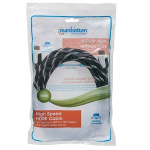 Manhattan Cable HDMI Macho - HDMI Macho, 4K, 60Hz, 3 Metros, Negro/Blanco