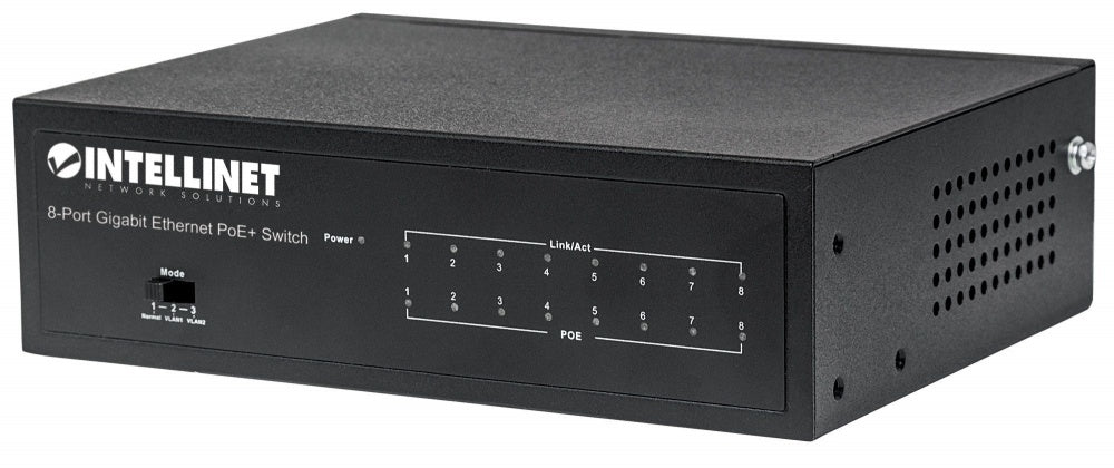 Switch Intellinet Gigabit Ethernet 561204, 8 Puertos PoE+ 10/100/1000Mbps, 16 Gbit/s, 4096 Entradas - No Administrable