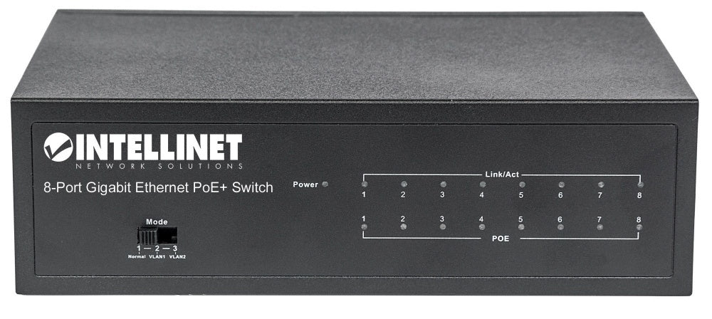 Switch Intellinet Gigabit Ethernet 561204, 8 Puertos PoE+ 10/100/1000Mbps, 16 Gbit/s, 4096 Entradas - No Administrable