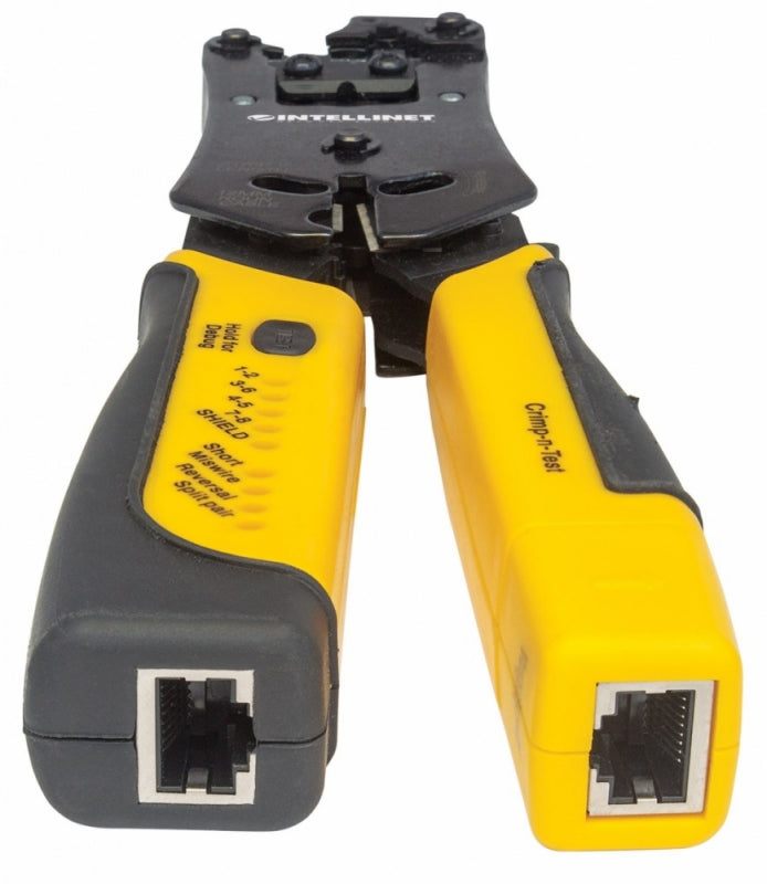 Intellinet Pinza Crimpeadora 780124, RJ-11/RJ-12/RJ-22/RJ-45, Negro/Amarillo