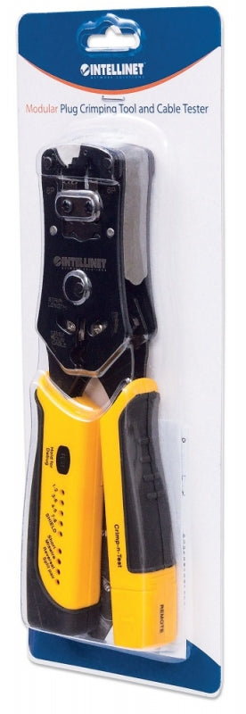Intellinet Pinza Crimpeadora 780124, RJ-11/RJ-12/RJ-22/RJ-45, Negro/Amarillo