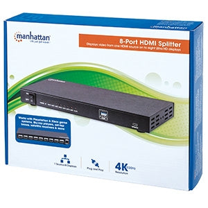 Manhattan Video Splitter HDMI, 8 Puertos, Negro