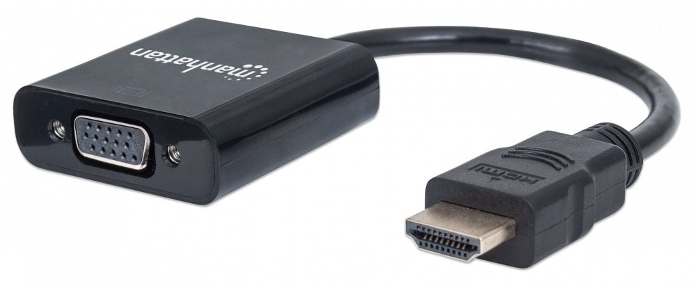 Manhattan Adaptador HDMI Macho - VGA Hembra, 22cm, Negro