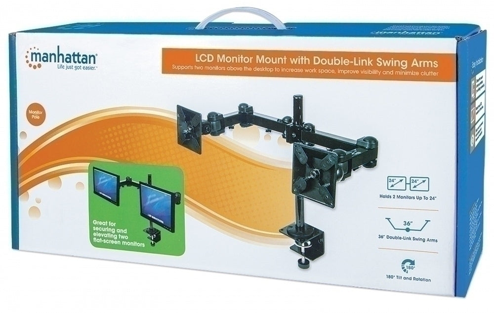 Manhattan Soporte de Escritorio para 2 Monitores 10