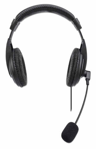 Manhattan Audífonos con Micrófono 179843, Alámbrico, 1.5 Metros, USB, Negro