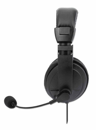 Manhattan Audífonos con Micrófono 179843, Alámbrico, 1.5 Metros, USB, Negro