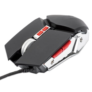 Mouse Gamer Manhattan Óptico, Alámbrico, USB, 3200DPI, Negro/Plata