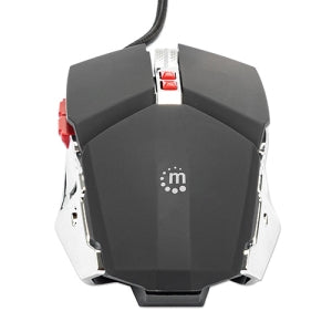 Mouse Gamer Manhattan Óptico, Alámbrico, USB, 3200DPI, Negro/Plata