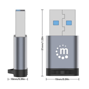 Manhattan Adaptador USB-A Macho - USB-C Hembra