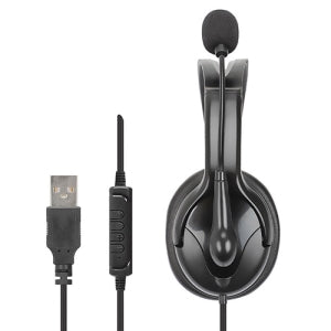 Manhattan Monoaural con Micrófono 180849, Alámbrico, USB-A, Negro