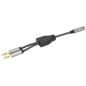 Manhattan Adaptador de Audio 2x 3.5mm Macho - 3.5mm Hembra, Negro