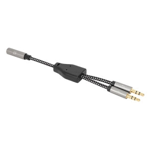 Manhattan Adaptador de Audio 2x 3.5mm Macho - 3.5mm Hembra, Negro