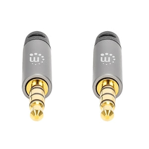 Manhattan Cable AUX 3.5mm Macho - 3.5mm Macho, 2 Metros, Negro/Plata