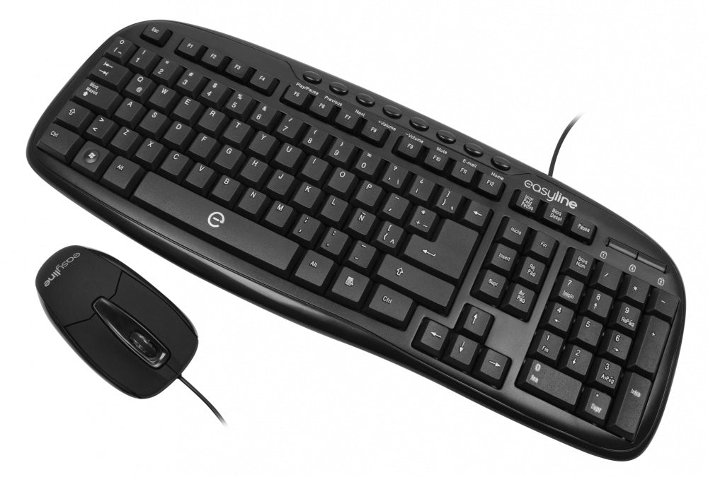Kit de Teclado y Mouse Easy Line Balance, Alámbrico, USB, Negro (Español)