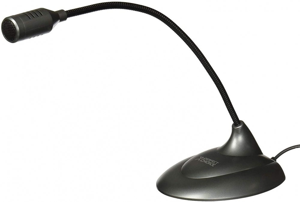 Perfect Choice Micrófono de Lujo con Cuello Flexible, PC-110279, Alámbrico, Negro