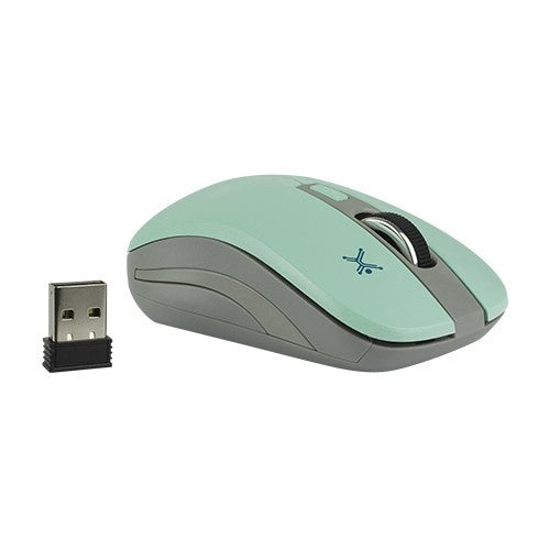 Mouse Perfect Choice Óptico Essential, RF Inalámbrico, 1600DPI, Turquesa/Gris