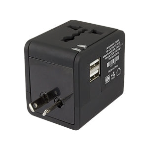 Perfect Choice Cargador y Adaptador de Conectores para Viaje PC-240341, 100 - 240V, Negro