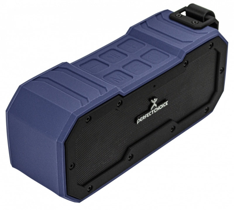 Perfect Choice Bocina Portátil Forte, Bluetooth, Inalámbrico, 10W RMS, USB, Negro/Azul - Resistente al Agua
