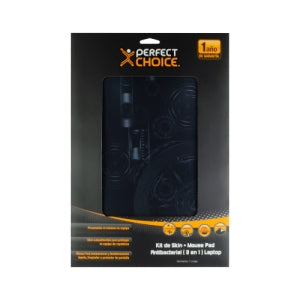 Mousepad Perfect Choice PC-041696, 27cm x 16cm, Grosor 50mm, Negro/Naranja - Incluye Skin para Laptop