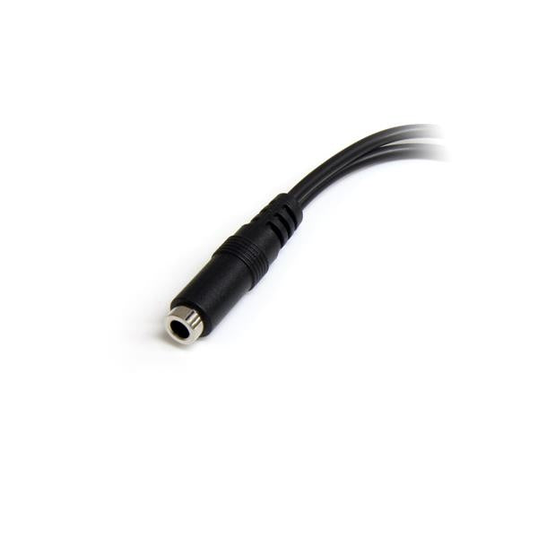 StarTech.com Cable 3,5mm Hembra - 2x de 3,5mm Macho, 13cm, Negro