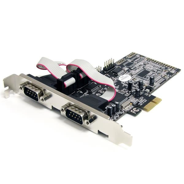StarTech.com Tarjeta PCI Express de 4 Puertos Serie RS232 UART 16550 Serial DB9