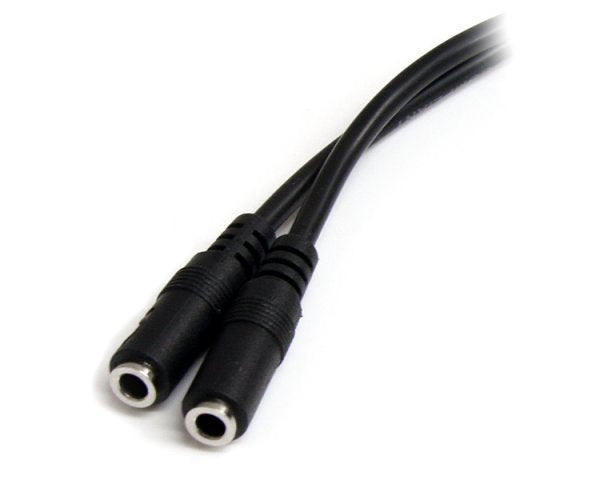 StarTech.com Cable 3,5mm Macho - 2x de 3,5mm Hembra, 20cm, Negro