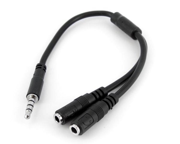 StarTech.com Cable 3,5mm Macho - 2x de 3,5mm Hembra, 20cm, Negro
